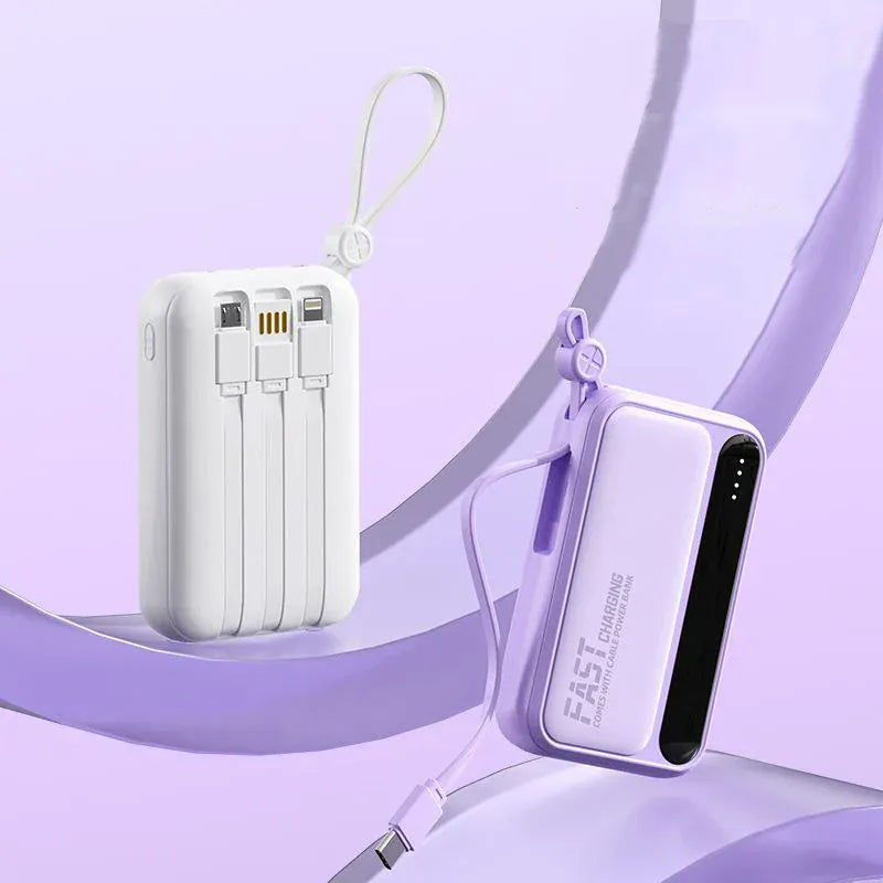 Batterie externe 4 câbles intégrés