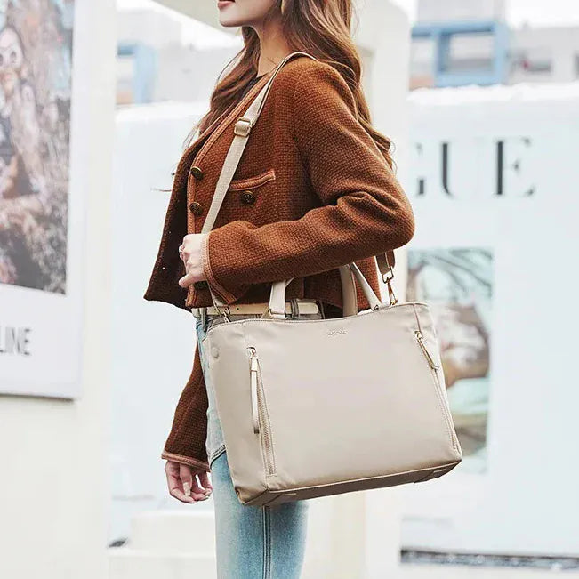 Sac ordinateur femme beige 15 pouces