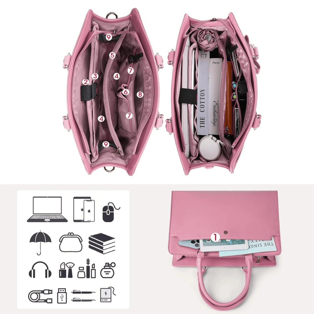 Sac ordinateur travail femme 15 pouces